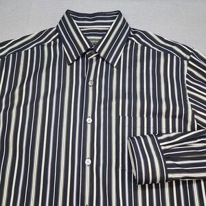 Ermenegildo Zegna Men's Striped Button Down Dress Shirt Sz L Made in Turkey